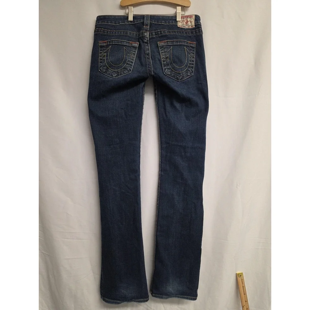 True Religion Johnny Jeans Mens 28x32 Blue Med Wash Straight Leg Made USA Denim